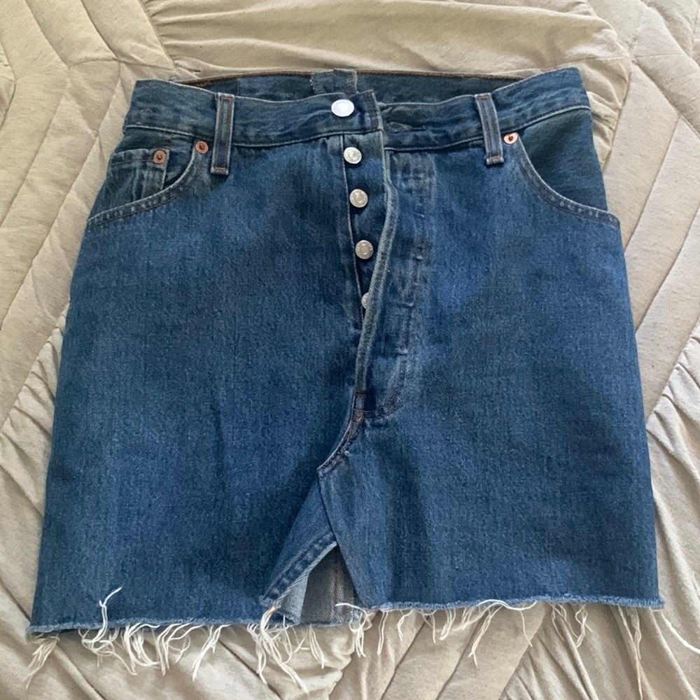 Vintage Levis 501 rib cage jean skirt